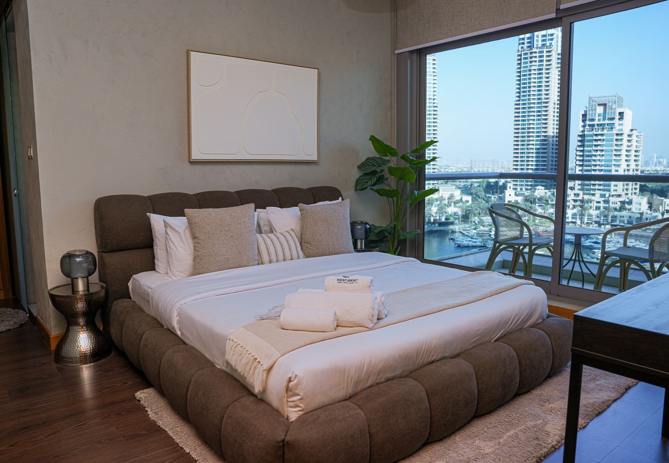 Apartment in Dubai - Spacious 2-Bedroom Marina View Apartment with Gym | High Floor | Dubai Marina Apartment in Dubai - Spacious 2-Bedroom Marina View Apartment with Gym | High Floor | Dubai Marina